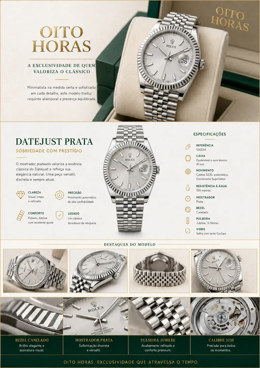 Apresentação Rolex Datejust — Prata