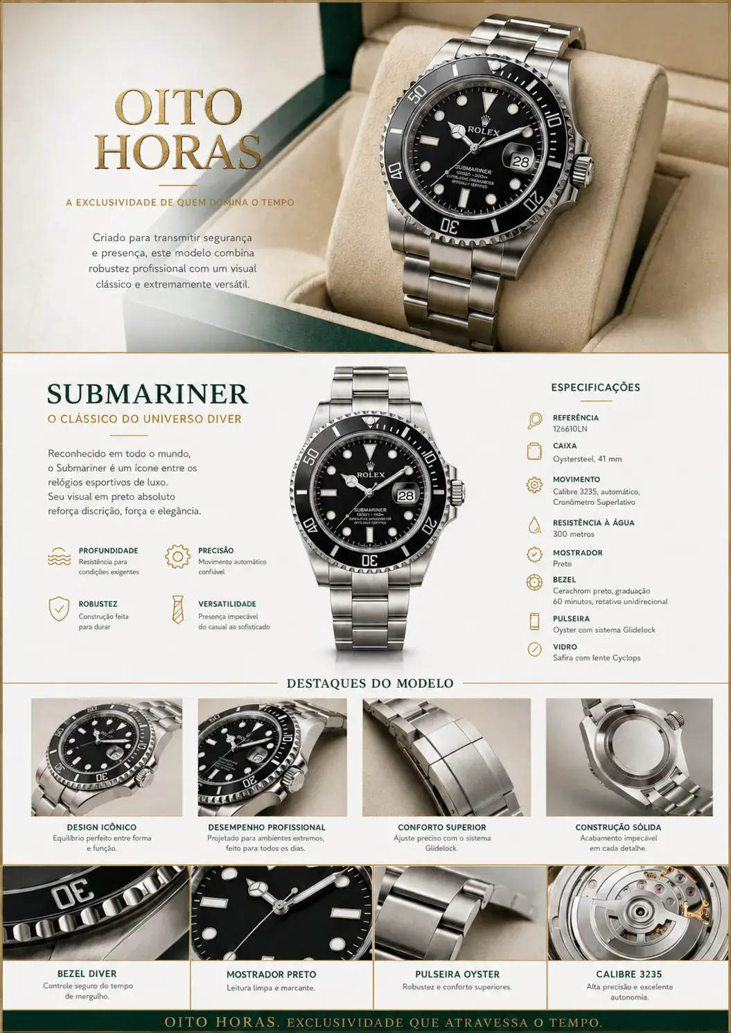 Apresentação Rolex Submariner — Preto