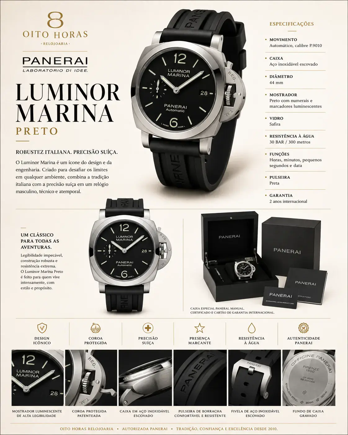 Apresentação Panerai Luminor Marina — Preto