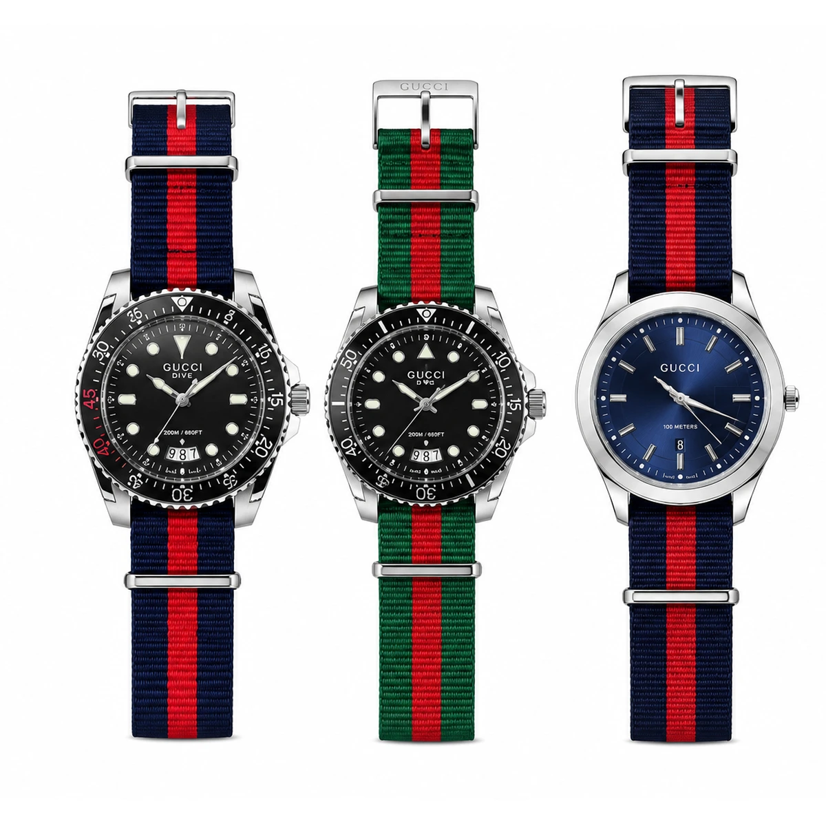 Gucci Dive — Preto NATO Verde