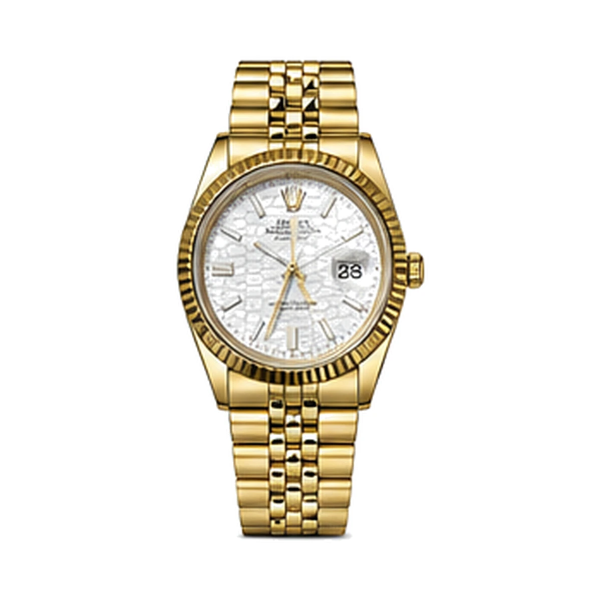 Datejust 36 — Branco Texturizado / Dourado